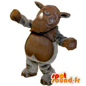 Mascot neushoorn grijs en bruin - MASFR005594 - jungle dieren