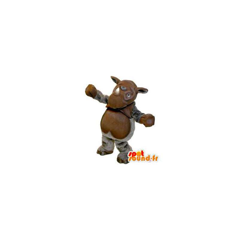 Mascot neushoorn grijs en bruin - MASFR005594 - jungle dieren