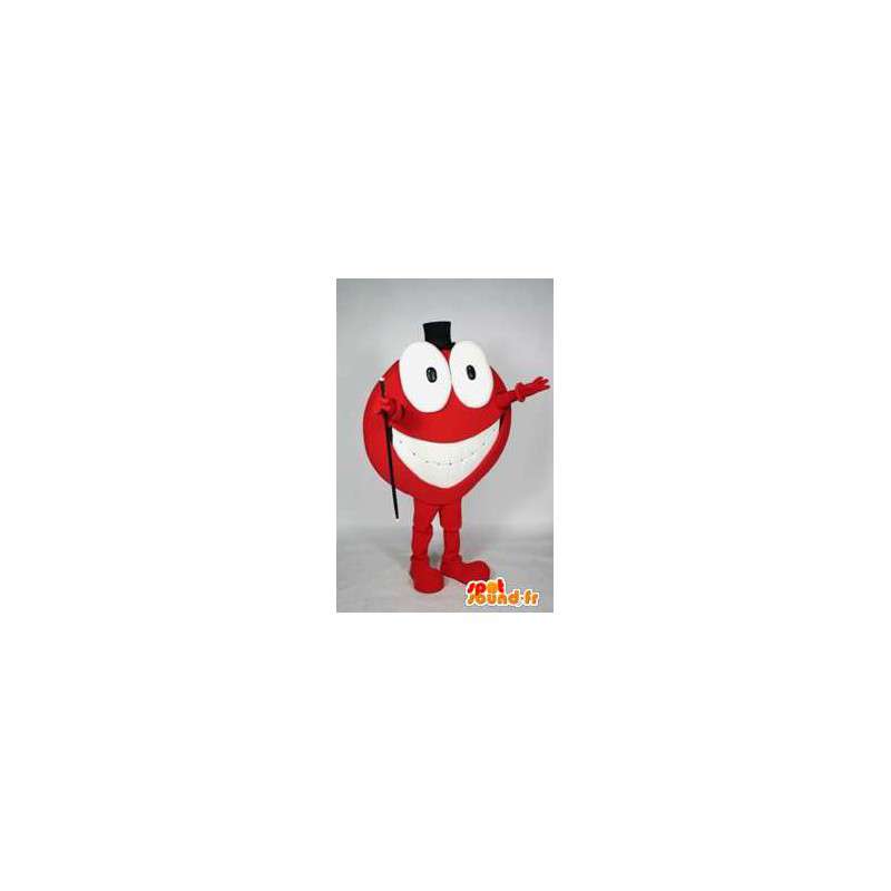 Mascote do boneco de neve vermelho com um grande sorriso - MASFR005653 - Mascotes homem