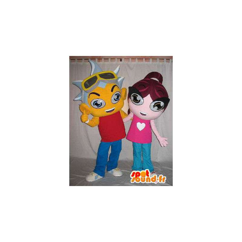 Mascots two college students, teenagers. Pack of 2 suits  - MASFR005681 - Mascots boys and girls