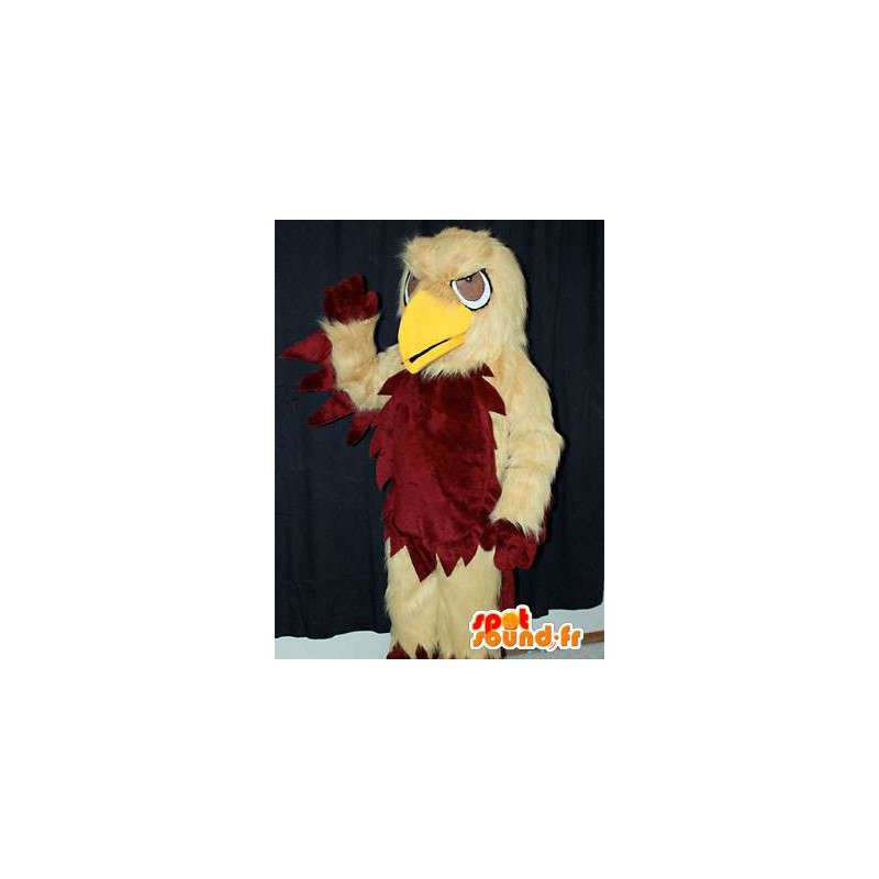 Mascotte d'aigle jaune clair et marron - MASFR005720 - Mascotte d'oiseaux