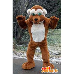 Mascot braunen und weißen Bären. Bärenkostüm - MASFR005987 - Bär Maskottchen