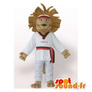 Lion Mascot valkoinen kimono. Lion Costume judoka - MASFR006086 - Lion Maskotteja