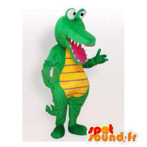 Verde e amarelo mascote crocodilo. traje do crocodilo - MASFR006096 - crocodilos mascote