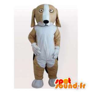 Dog mascot plush beige and white. Dog costume - MASFR006154 - Dog mascots