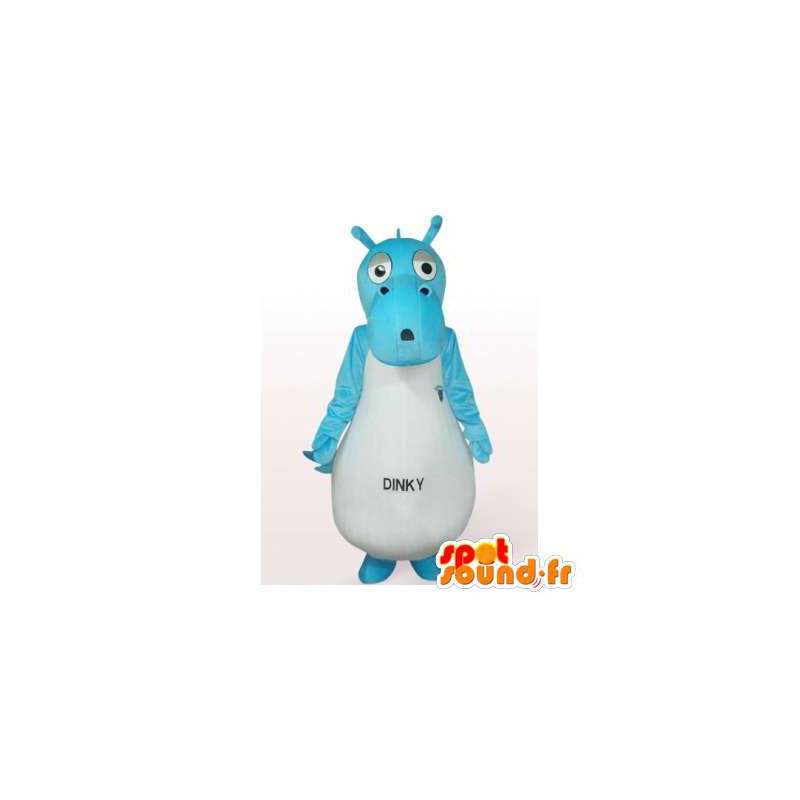 Mascotte d'hippopotame bleu et blanc - MASFR006281 - Mascottes Hippopotame