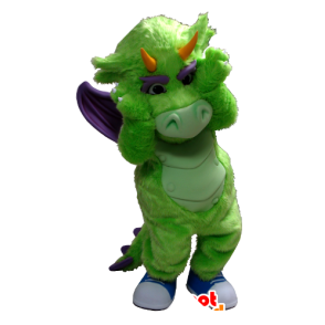 Mascote verde e roxo dragão - MASFR20346 - Dragão mascote