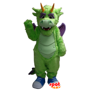 Mascote verde e roxo dragão - MASFR20346 - Dragão mascote