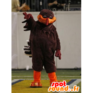 Mascot marrom e pássaro alaranjado - MASFR20396 - aves mascote