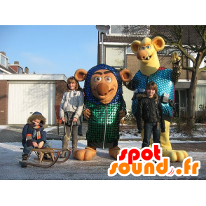 2 maskotar av monster, nisser - Spotsound maskot