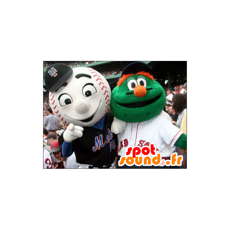 2 mascotas: un monstruo verde y una pelota de béisbol - MASFR20723 - Mascotas de los monstruos