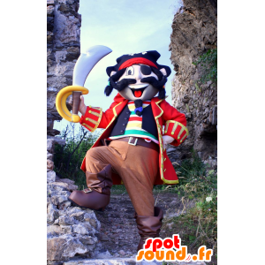 Pirata mascote olhar feroz em mascotes piratas Mudança de cor Sem