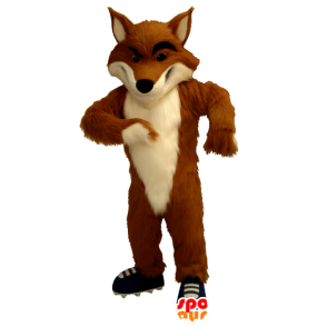 Laranja mascote raposa bonito, branco e marrom, muito realista em Fox  Mascotes Mudança de cor Sem mudança Cortar L (180-190 Cm) Esboço antes da  fabricação (2D) Não Com as roupas? (se presente