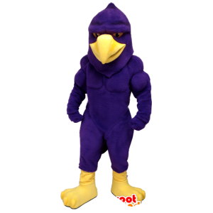 Mascot eagle, purple and yellow bird, very muscular - MASFR21358 - Mascot of birds