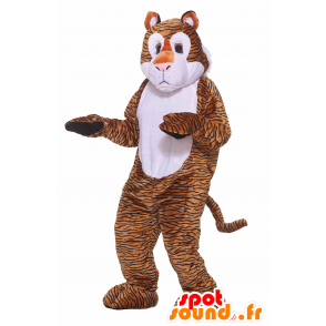 Orange Tiger-Maskottchen, weiß und schwarz - MASFR21506 - Tiger Maskottchen