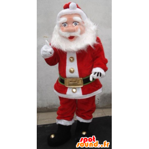 クリスマスマスコット の マスコットサンタクロースはひげと赤と白の服を着て