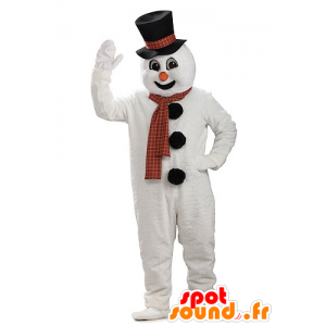 Schneemann-Maskottchen riesigen Schnee mit einem Hut - MASFR21948 - Weihnachten-Maskottchen