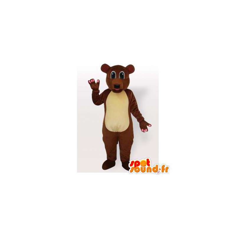 Brown mascote urso, customizável - MASFR006496 - mascote do urso