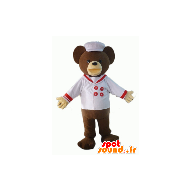 Mascot urso pardo vestido de cozinheiro - MASFR22619 - mascote do urso