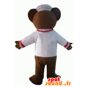 Mascot urso pardo vestido de cozinheiro - MASFR22619 - mascote do urso