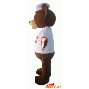 Mascot urso pardo vestido de cozinheiro - MASFR22619 - mascote do urso