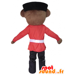 Brown-Bären-Maskottchen als englischer Soldat Halte gekleidet - MASFR22626 - Bär Maskottchen