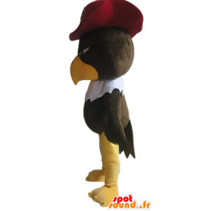 Mascot eagle, vulture with a brown pirate hat - MASFR22698 - Mascot of birds