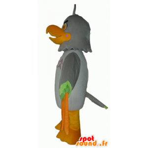 Mascot adelaar grijs, groen en oranje, kwaad uitziende - MASFR22701 - Mascot vogels