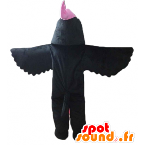 Mascot pássaro preto, com uma crista-de-rosa em sua cabeça - MASFR22727 - aves mascote