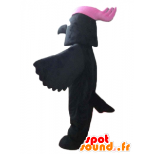 Mascot pássaro preto, com uma crista-de-rosa em sua cabeça - MASFR22727 - aves mascote