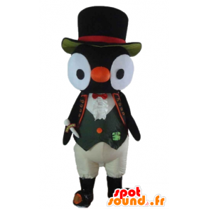 Uil Mascot, zwart-witte uil pak - MASFR22732 - Mascot vogels