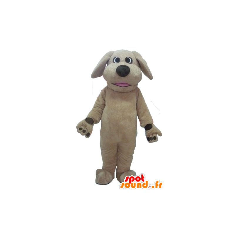 Stor brun hundemaskot, fuldt tilpasselig - Spotsound maskot