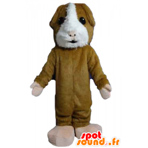 Mascotte de hamster marron et blanc, doux et poilu - MASFR22830 - Mascottes Animaux domestiques