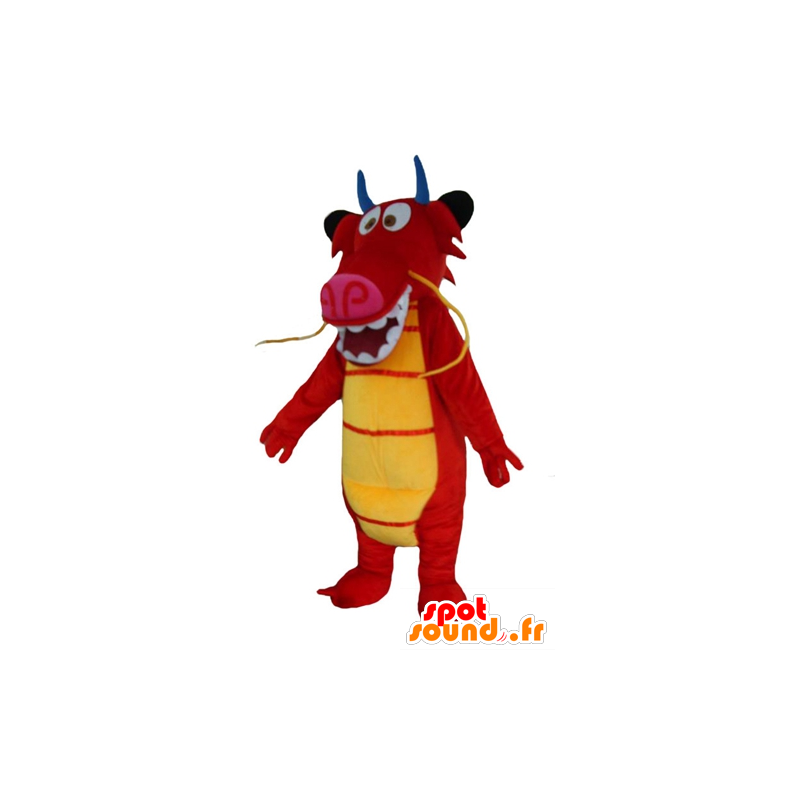 Maskot Mushu, slavný červený drak karikatura Mulan - MASFR22847 - Celebrity Maskoti