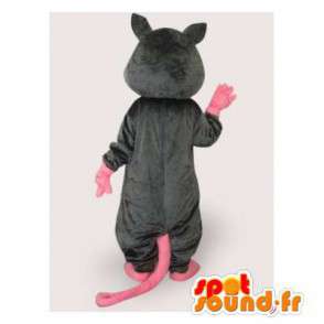 Mascote cinza e rato-de-rosa. terno Rat - MASFR006534 - mascotes animais