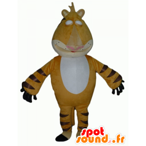 Žlutá tygr maskot, bílé a černé, obří a zastrašující - MASFR22937 - Tiger Maskoti