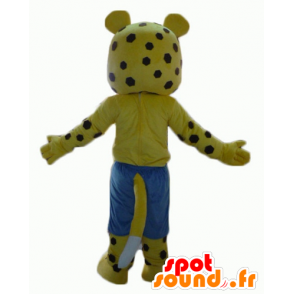 Mascot amarillo y blanco guisantes tigre marrones con pantalones cortos - MASFR22941 - Mascotas de tigre