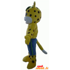 Mascot amarillo y blanco guisantes tigre marrones con pantalones cortos - MASFR22941 - Mascotas de tigre