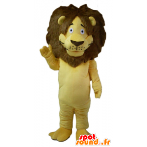 Maskot gul og brun løve med en stor behåret manke - Spotsound
