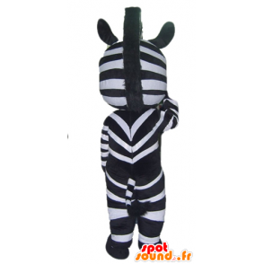 Zebra Mascot zwart en wit, met blauwe ogen - MASFR23050 - jungle dieren