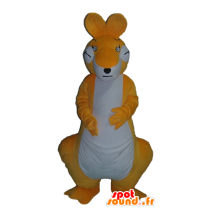 Mascotte de kangourou orange et blanc, géant et très réussi - MASFR23052 - Mascottes Kangourou