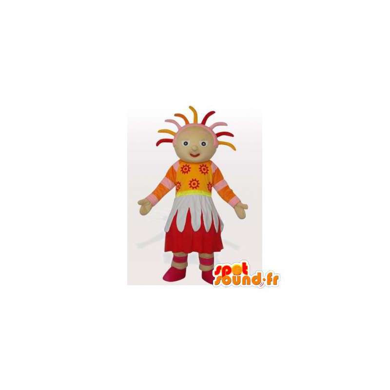 Mascote multicolorida menina com dreads coloridos - MASFR006556 - Mascotes Boys and Girls