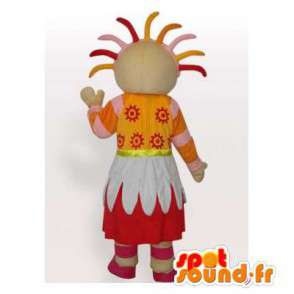 Mascote multicolorida menina com dreads coloridos - MASFR006556 - Mascotes Boys and Girls