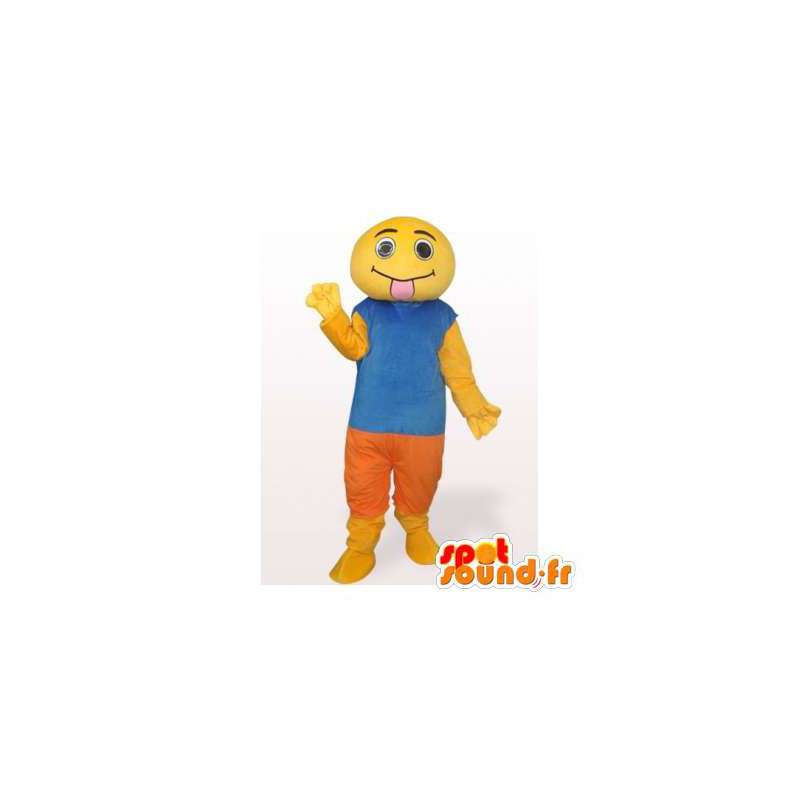 Mascot gelbe Kerl seine Zunge. Gelber Anzug - MASFR006557 - Menschliche Maskottchen