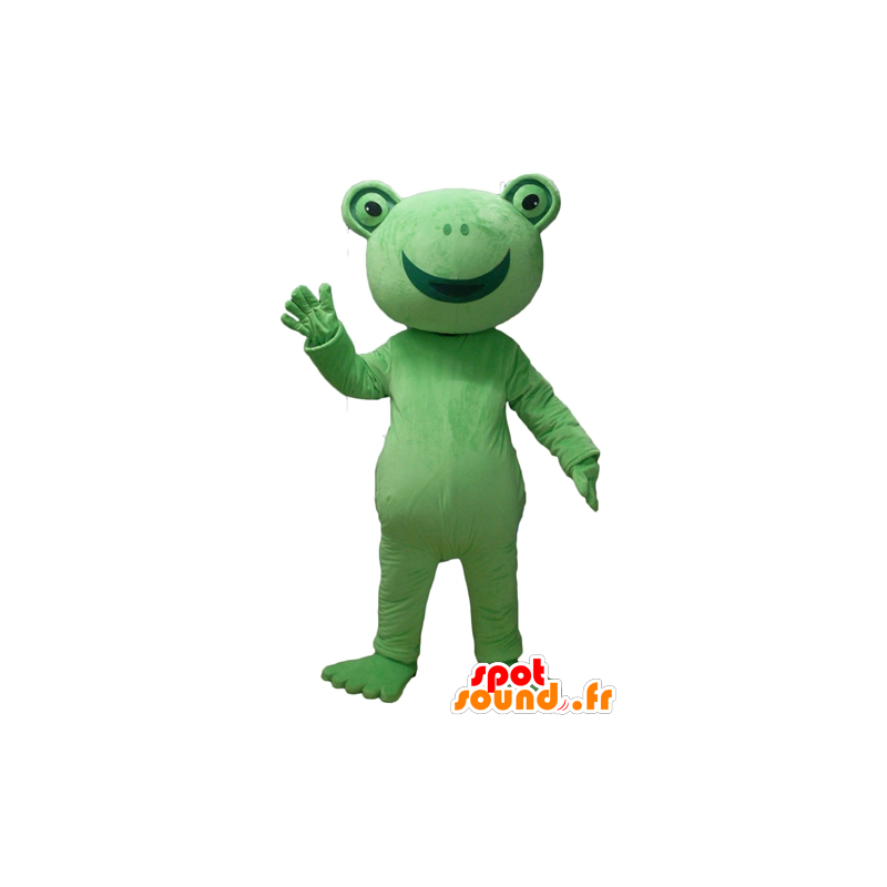 Mascot groene kikker, zeer glimlachen - MASFR23104 - Forest Animals