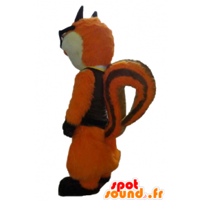 Mascotte de chat, de renard orange et blanc, avec des lunettes - MASFR23175 - Mascottes de chat