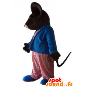 Mascotte rata grande, vestido marrón de color ratón - MASFR23229 - Mascota del ratón