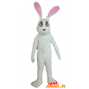 Mascotte large rabbit white and pink, very fun - MASFR23309 - Rabbit mascot