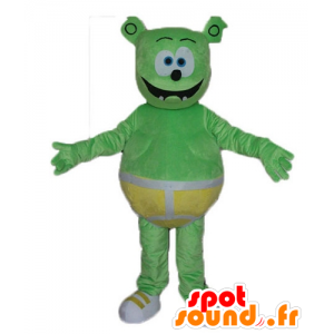Nallebjörnmaskot, grönt monster med gula underbyxor - Spotsound