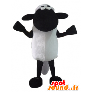 Mascot Shaun berømte svarte og hvite sauer tegneserie - MASFR23440 - kjendiser Maskoter